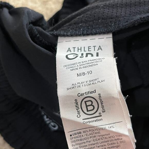 Athleta Girl All Play 3" Shorts Black Size Medium 8-10 - Picture 3 of 6